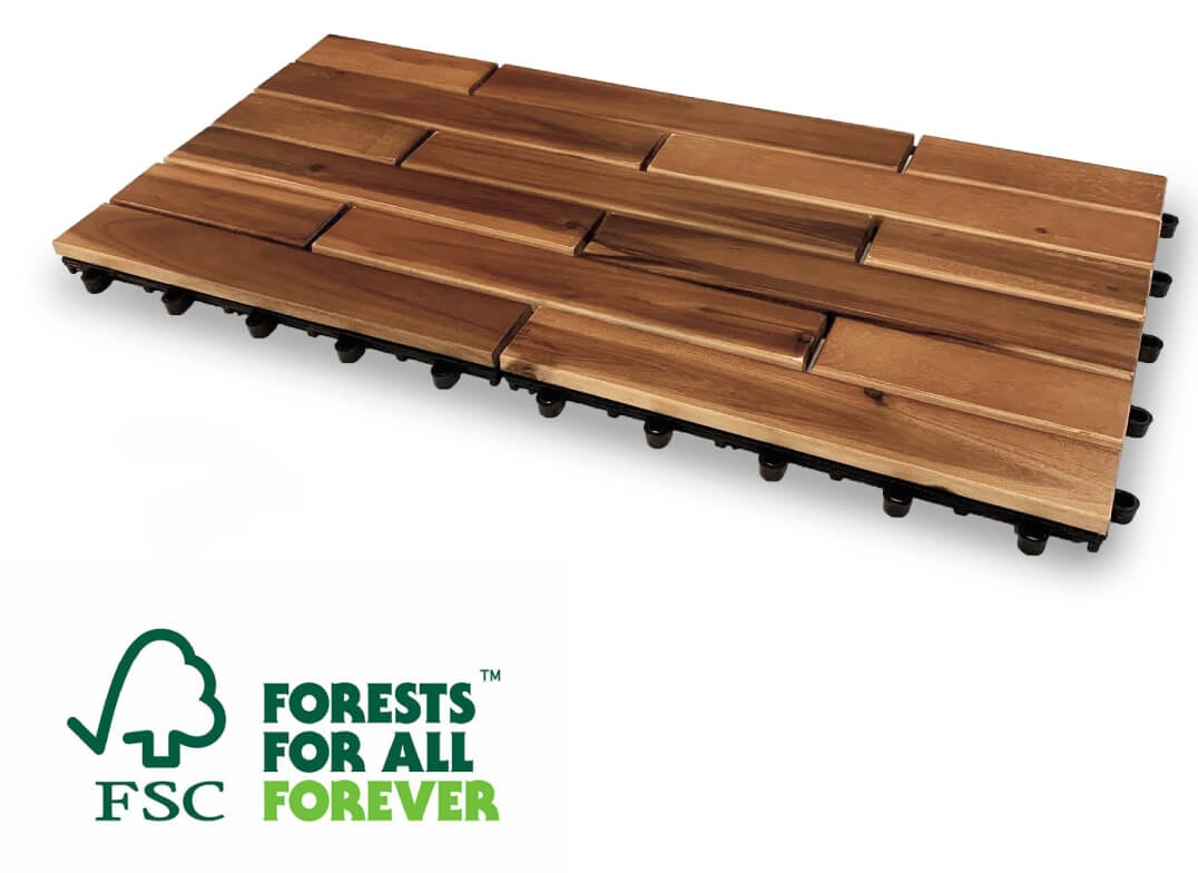 LARS360 12 Venature Del Legno Acacia Mattonella Legno Sistema Ad